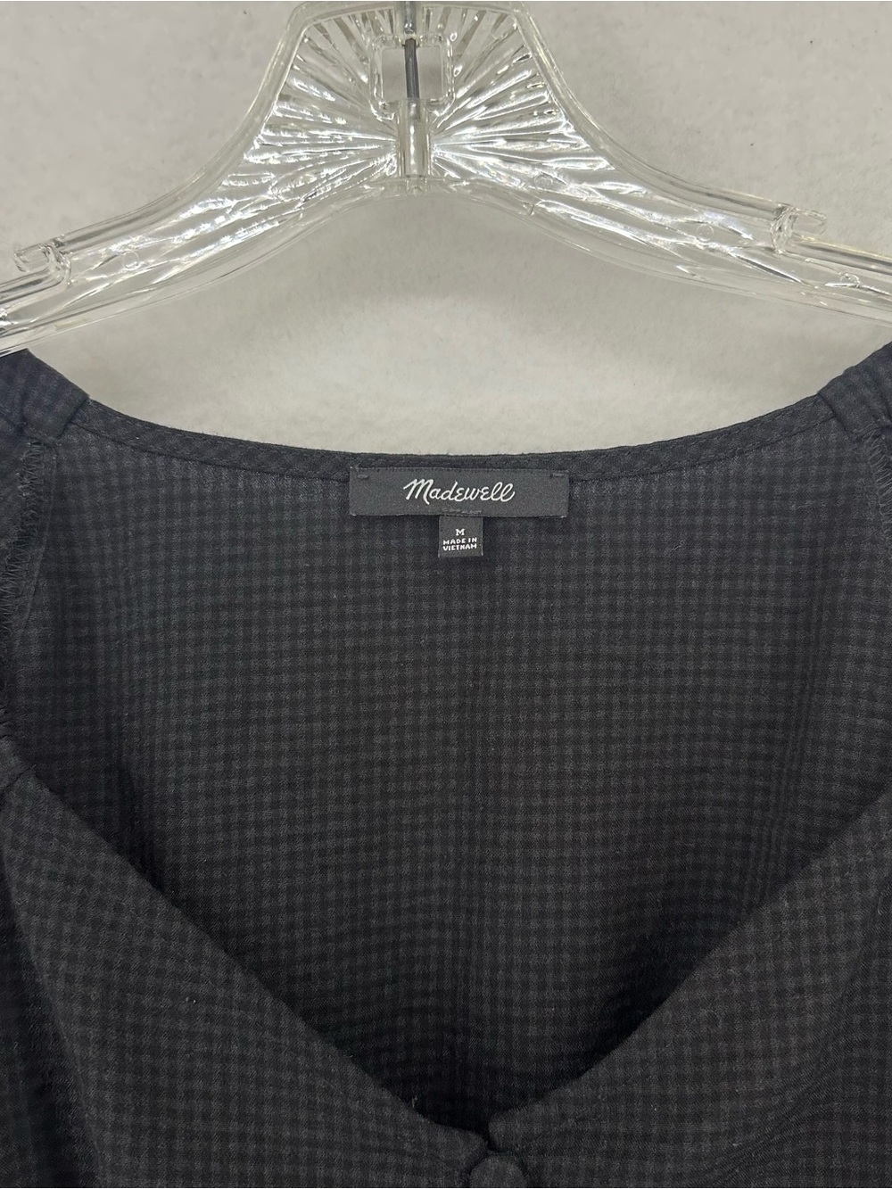 Madewell Puff Sleeve Button Front Peplum Blouse Women’s Medium‎ Black - Picture 2 of 7